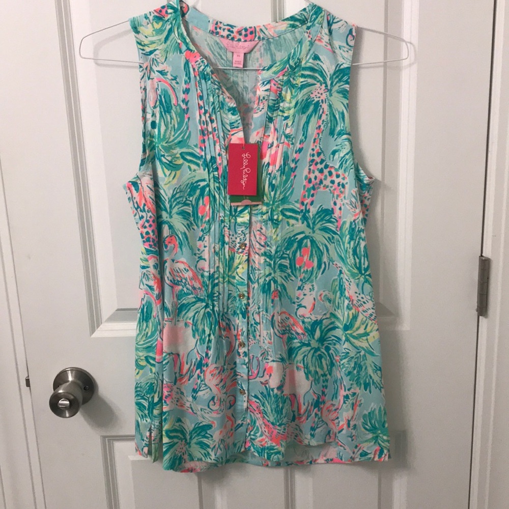 NWT XS LillyPulitzer Sarasota tank in Seasalt Blue